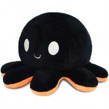 TLL  TeeTurtle The Original Reversible Octopus Plushie Black + Orange Cute Sensory Fidget Stuffed Animals That Show Your Mood Perfect For Halloween!4802 - 黑橙 - 查看 2