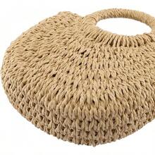 Small Summer Beach Straw Bag Women Crossbody Top Handle Shoulder Handbag Handwoven Rattan Clutch Purse - Light Brown - View 7