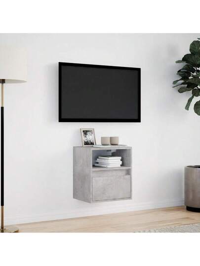 VidaXL TV Wand Unit LED Lighting 41x31x45 Cm Concrete Grijs view 4