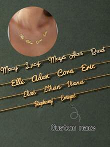 1 pezzo Collana personalizzata in oro/argento/oro rosa con lettere e numeri inglesi personalizzati, regalo per coppie e famiglie per Ognissanti, Natale, moda autunnale, stile vintage, unisex, minimalista, casual, gotico, punk, adatto per lei, fidanzato, fidanzata, papà, mamma, famiglia, amici, animali domestici, figlio, figlia, nonni, anniversario, San Valentino, Festa della Mamma, compleanno, laurea, Festa del Papà, matrimonio