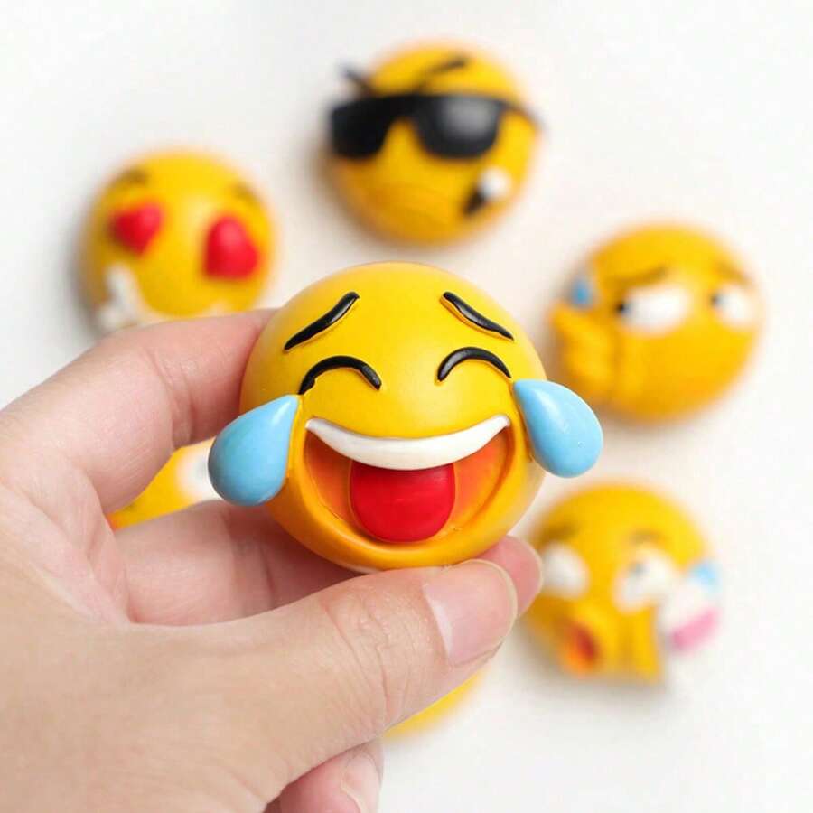 1/8个卡通笑脸冰箱贴，可爱冰箱贴，白板磁贴，装饰冰箱贴，可爱办公磁贴，厨房消毒，家居装饰，情人节礼物 - 彩色 - 查看 1