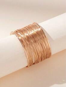 1pc Simple Metal Open Cuff Bracelet, Suitable For Daily Wear - Silver - View 8