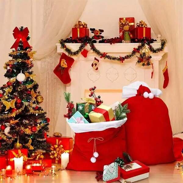 1/4PCS Christmas Treat Gift Bag Strong Festive Atmosphere Xmas Trees Bags Suitable For Friends Colleagues Child