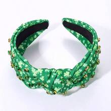 U2019s Day Headband Women Green Lucky Shamrock Embellished Pearl Knotted Headband U2019s Day Hair Accessories Irish Holiday Gifts Shamrock 3 - ban đầu - Xem 8
