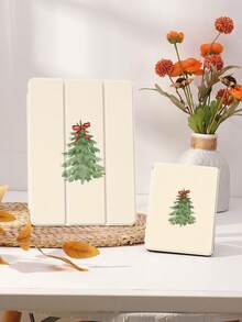 Weihnachtsbaum Schleifen Muster Tablet Schutzhülle, kompatibel mit iPad 9.7/10.2/10.5/10.9/12.9/Pro 11, 10. Generation, kompatibel mit Samsung Galaxy Tab S6 Lite 10.4 Zoll, kompatibel mit Kindle Paperwhite 12. Gen 2024, Kindle (11. Generation) 2022 Version, Kobo Clara Color, weicher Fallschutz, Smart Stand/Automatisches Aufwachen/Schlaf, Weihnachten/Weihnachtsgeschenke/Feiertagsgeschenke - Verschiedenfarbig - Übersicht 9