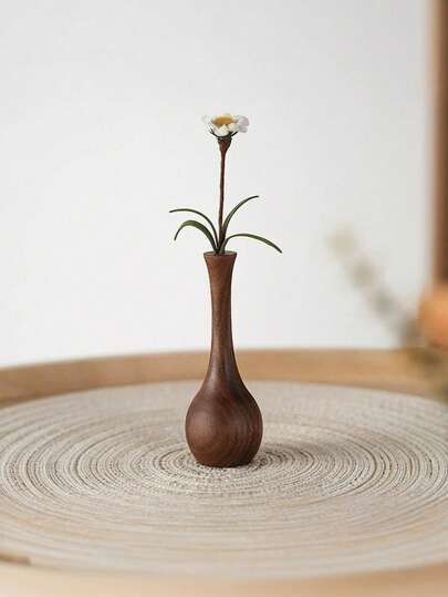 1 Piece Black Walnut Solid Wood Vase Vase, Creative Vase Chinese Desktop Simple Ornaments Japanese Hydroponic Plant Flower Arrangements, Home Living Room Desk Decorative Art Vase Decoration Home Decor Room Decor Flower Vase Glass Vase