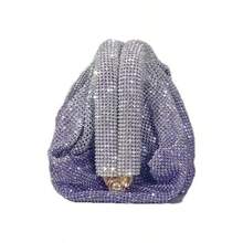 Women Evening Clutch Colorful Crystal Bead Embroidered Handbag Party Banquet Wedding Elegant Purse - trái cam - Xem 4