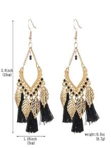 2 piezas Pendientes con borlas de diseño único, pendientes bohemios vintage