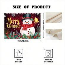 1 Set/1 Stück/4 Stücke/6 Stücke Weihnachtsmann und Stechpalmenbeeren Muster Tischsets, maschinenwaschbare rechteckige Polyester Tischsets, Tischschutz, wärmeisolierende Tischsets, Restauranttischdekoration, Partyzubehör, Weihnachtsdekoration, alles kann als Geschenk gegeben werden