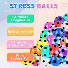 30er Pack Mini Stressball Set Fidget Spielzeug für Kinder, bunte Fußball Quetsch Stressabbau Bälle, Kawaii Quetschies Stressbälle im Großpackung für Klassenpreise, Partytüten Geschenke