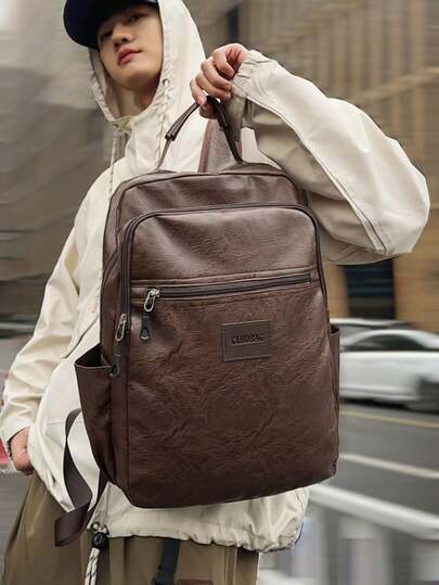 Negocio, Moda, Casual, Otoño/Invierno, Nuevo, Versátil, Minimalista, Retro, Viaje diario, Trabajo, Viaje de negocios, Atuendo, Deportes, Escuela, Motocicleta, Conducción, Fiesta, Cita, Viaje, Vacaciones, Senderismo, Camping, PU, Cuero suave, Mochila Temporada de vuelta a la escuela