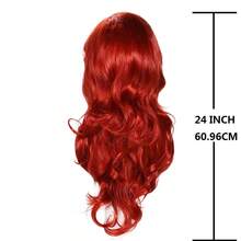24 Inch Long Curly Wavy Red Wigs For Women Side Part Natural Looking Synthetic Fiber Wig Cosplay Wig Suitable For Daily Party Use Available Wine Red &Red &Pink Red&Rose