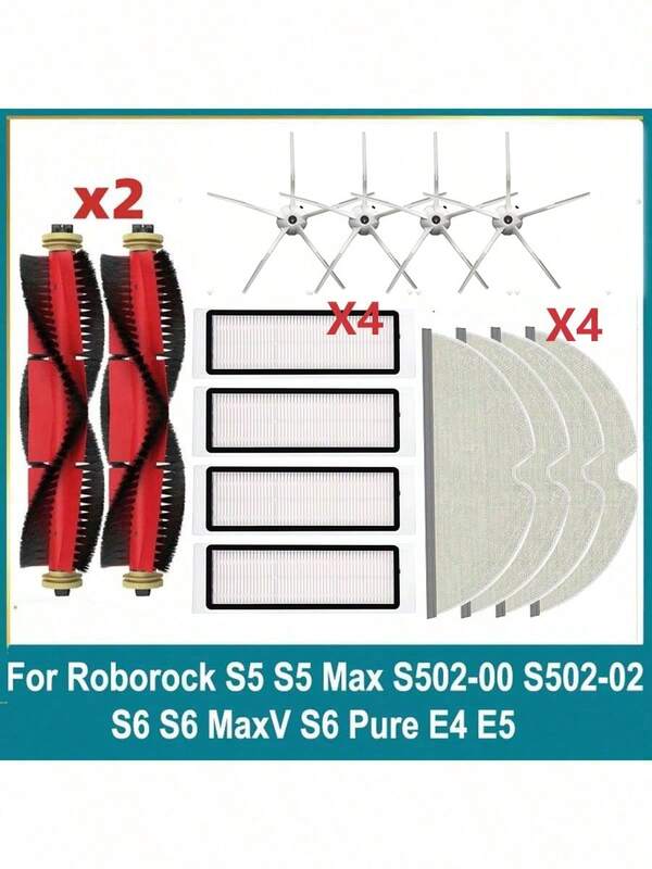 Accesorios para aspiradora Roborock S5 S50 S51 S55 S6 S60 S6 Pure S6 Maxv S5 Max: filtro HEPA, paño de trapeado, cepillo lateral, cepillo principal, piezas de repuesto