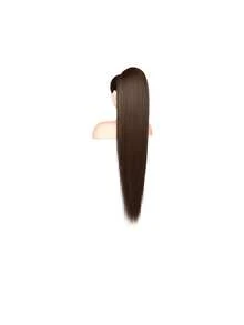 Ponytail Extension Human Hair Real Human Hair Clip In Wrap Around Long Straight Ponytail With Magic Paste Pony Hairpieces For Women - Multicolor - View 22