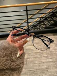 Luxurious And Elegant  Reinstallation Manufacturing  Court Style Blue Light Glasses - Glossy Black - View 10