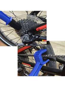 Limpiador de cadena de bicicleta, cepillo de limpieza multiusos para bicicletas, cepillo de limpieza para bicicletas adecuado para la cadena y la biela de la bicicleta. - Azul - Ver 5
