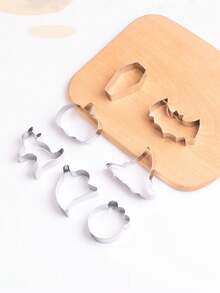 1/2/4/8 件万圣节系列不锈钢饼干模具套装，巫师帽，南瓜，蝙蝠，鬼形 DIY 烘焙模具万圣节装饰万圣节派对礼物万圣节派对用品 - 彩色 - 查看 7