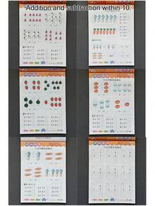 1pc Handwriting 80 Pages/ Book Of Children's Addition AndSubtraction Learning Mathematics Chinese Character Strokes Exercise Books,Mental Calculation - Multicolor - View 3