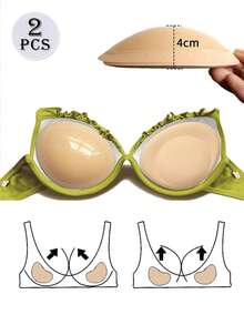 2pcs Soft & Breathable Adhesive Bra Pads, Invisible Lift Cups With High Elasticity Material For Women, Suitable For Sports, Yoga, Party, Photography, Backless Dresses, Swimwear - Apricot - View 10