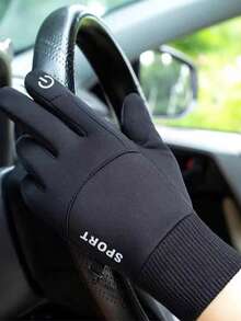 Guantes de invierno para hombres, guantes táctiles para ciclismo y senderismo en clima frío - Negro - Ver 4
