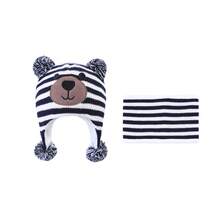 Baby Hat Scarf Set Winter Toddler Beanie Warm Infant Scarves Ears Earflap Hats For Baby Boys Girls