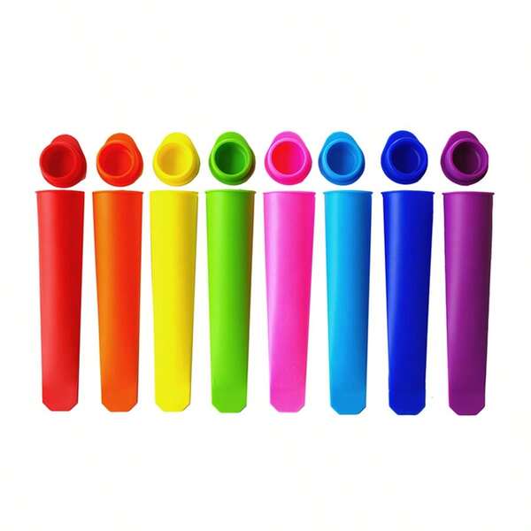 Moldes de silicona para polos de hielo, moldes para hacer polos, 6 colores vibrantes, set de 6