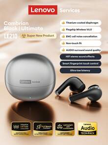 联想 LE210 蓝牙耳机，半入耳式蓝牙 6.0，游戏音乐 HiFi 高品质低延迟 ENC 降噪，智能触控，超长续航，无线耳塞，兼容智能手机、电脑、苹果设备，礼品 - 彩色 - 查看 13