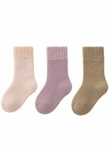 3 Pairs Kids Winter Socks, Thick Warm Thermal Lined Socks For Boys Girls Students, Halloween Gift, Thick Baby Floor Socks, Fuzzy Socks, Sleeping Socks, Christmas New Year Gift