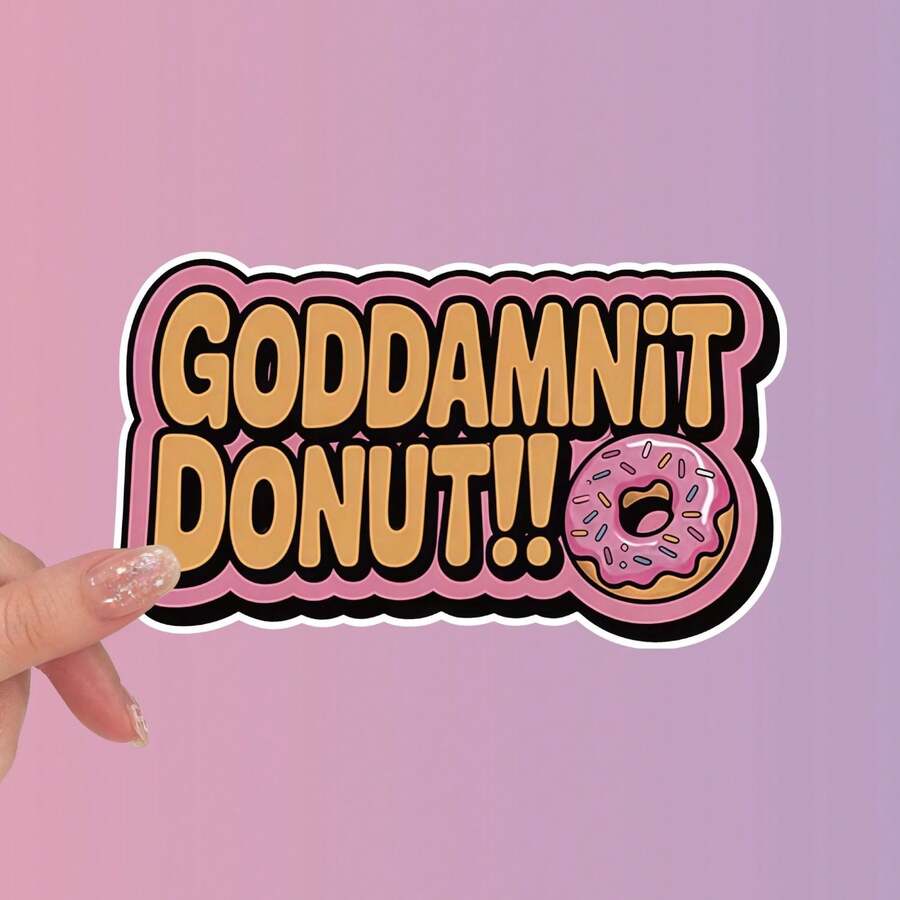 Automotive Decals Goddamnit Donut Sticker, Princess Donut, Dungeon Crawler Carl Inspired, Book Lover Bookish Waterproof Decal For Laptop Water Bottle Gifts