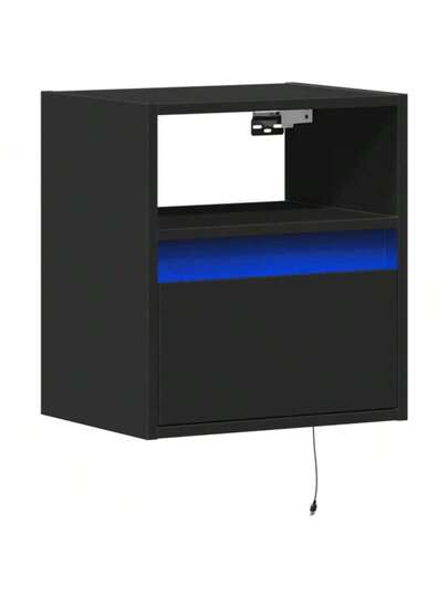 VidaXL TV Wand Unit LED Lighting 41x31x45 Cm Zwart view 3