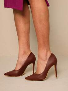 Women's Pumps With 11cm Heel Angela Galvão - Coffee Brown - View 4