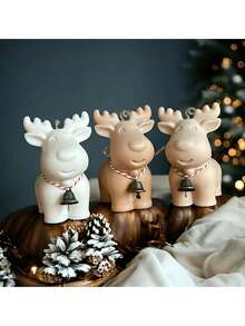 1pc 3D Deer Silicone Mold - DIY Plaster & Resin Crafts For Christmas, Elegant Antler Design, Dual-Purpose Handmade, Home Decor Reusable Art Mold