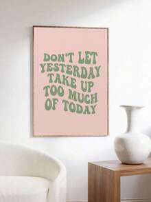 1 pieza Cuadro de arte de pared positivo Impresiones de lienzo verde salvia Pinturas Carteles de tipografía Decoración estética retro para dormitorio, sala de estar u oficina, decoración de apartamento sin marco