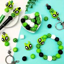 4/6/25 件怪物/外星人系列硅胶珠套装 - 非常适合 DIY 制作钥匙扣、项链、手链、装饰笔、珠宝和吊坠 - 怪獸/外星人系列 - 查看 3