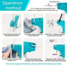 1 buc pistol de cusătură fină, fixator rapid de haine pentru haine, pistol de etichetare micro pentru haine cu 6 ace fine și 1000 buc elemente de fixare, mini instrument rapid de cusut lipicios pentru tiv