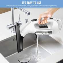 Vandise Rechargeable Cordless Window Cleaner, 2-In-1 Electric Squeegee Vacuum With 150ml Water Tank & 300ml Spray Bottle, 280mm Nozzle For Glass, Mirror, Tile, Shower - UK Plug(220-240V) - View 9