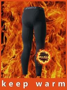 Men's Plus Velvet Warm Bottoms, Pure Black Trousers, Fashionable Slim Fleece, Men's Autumn Pants, Warm Leggings, Autumn And Winter Plus Velvet Thickened Leggings, Sportswear Sports Bottoms, High Elastic Fitness Pants, Running Training Pants, Cycling Pants