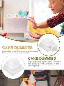 1 Stück quadratische weiße Schaumstoff Kuchenmodelle, Schaumstoff Ringe zum Dekorieren und Herstellen, Backen Präsentation, Hochzeitstorte Design, DIY Projekte leere Schaumstoff Ringe, Geburtstagstorte, Weihnachtsfeier Torte oder Trockenblumen Dekorationsarrangement, Dekorationen Skulptur Modelle Kunst Blumenarrangement und Bastelbedarf, Valentinstag, Ostern und andere Feiertags Torte Dekoration weiße Fake Torte Attrappe, Schulanfang, Weihnachten (Halloween)