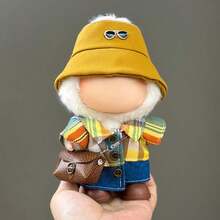 Conjunto de ropa para muñeca de 17 cm, compatible con Labubu, conjunto de ropa adecuado para muñecas de 6.7 pulgadas, accesorios de sombrero y ropa de moda y únicos, adecuado para muñecas de primera/segunda/tercera generación para jugar y exhibir, solo conjunto de ropa (excluye muñecas y zapatos)