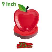 20/50 Stücke mittelgroße und große Apfel-förmige Pappteller, Weihnachtsparty Teller, Einschulung Pappteller, rote Apfel Party Teller Einwegteller und Geschirr für Einschulungsfeier, Abschlussfeier, Weihnachtsparty Dekorationen 7inch+9inch