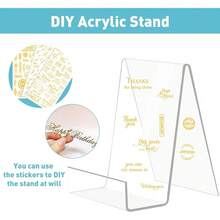 New  6 Pack Acrylic Book Stand Thickened Clear Book Display Easel Holder For Displaying Tablets Newspaper MagazinNotebooks Textbooks CDs (Clear-Large) - 透明3mm/厚6大 - 查看 7