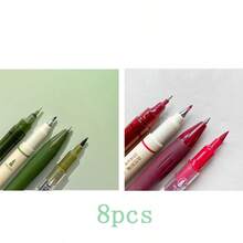 4pcs Retro Green Calligraphy Brush Pens, Compatible With Multiple Nib Types, High-Quality, Quick-Drying Ink, Suitable For Notebooks, Notes, And Office Supplies, Back To School Essential - Black - View 15