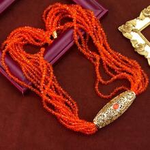 1 pezzo Collana da donna minimalista in stile mediorientale arabo con perline, pendente a goccia floreale in metallo, gioiello adatto per matrimoni tradizionali, celebrazioni di Eid