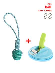1pc Dog Braided Rope Knot Toys Ball With Handle, Chew Durable Toy Ball For Chew Training Pull Throw Toy Tug Of War Toy Dogs Fetch Toy