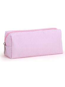 1PC Thermal Transfer Custom Corduroy Pencil Case, Stationery Storage Pencil Case With Zipper, Office & Classroom Desktop Learning Accessories Storage Bag, Back To School Essentials School Supplies (Makeup Bag) - Gold - View 15