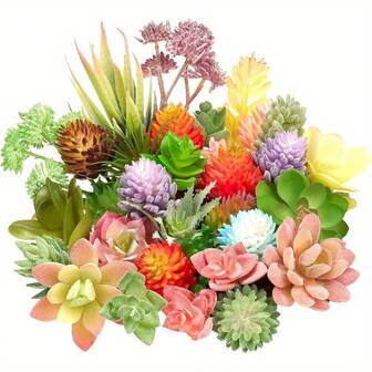 32pcs Mini Artificial Succulents, Unpotted Lifelike Faux Succulent Fake Plants For Kitchen Home Office Room Spring Summer Decoration,Christmas Decorations