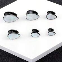 1pc Stainless Steel Water Drop Shaped Hypoallergenic Ear Tunnel Expander, Stretcher Plug, Unisex Fashion Body Piercing Jewelry