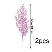 12 pièces Tiges de cèdre rose pailleté de Noël, pics floraux de Noël en branches de cèdre artificielles roses. Pour ornements d'arbre de Noël, remplissage, couronnes de Noël DIY, artisanat, guirlandes, fêtes, mariages et décoration de la maison