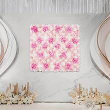 YUNRUX Artificial Flower Wall Panels, Flower Wall Mat Silk Rose Flower Panels, Artificial Flower Wall Backdrop