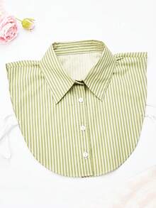 1 chiếc cổ áo có thể tháo rời họa tiết sọc cổ điển dành cho nữ, đa năng khi đi làm và đi học, dùng để mặc trang phục và trang trí Giáng sinh - cổ áo giả sọc - Xem 27
